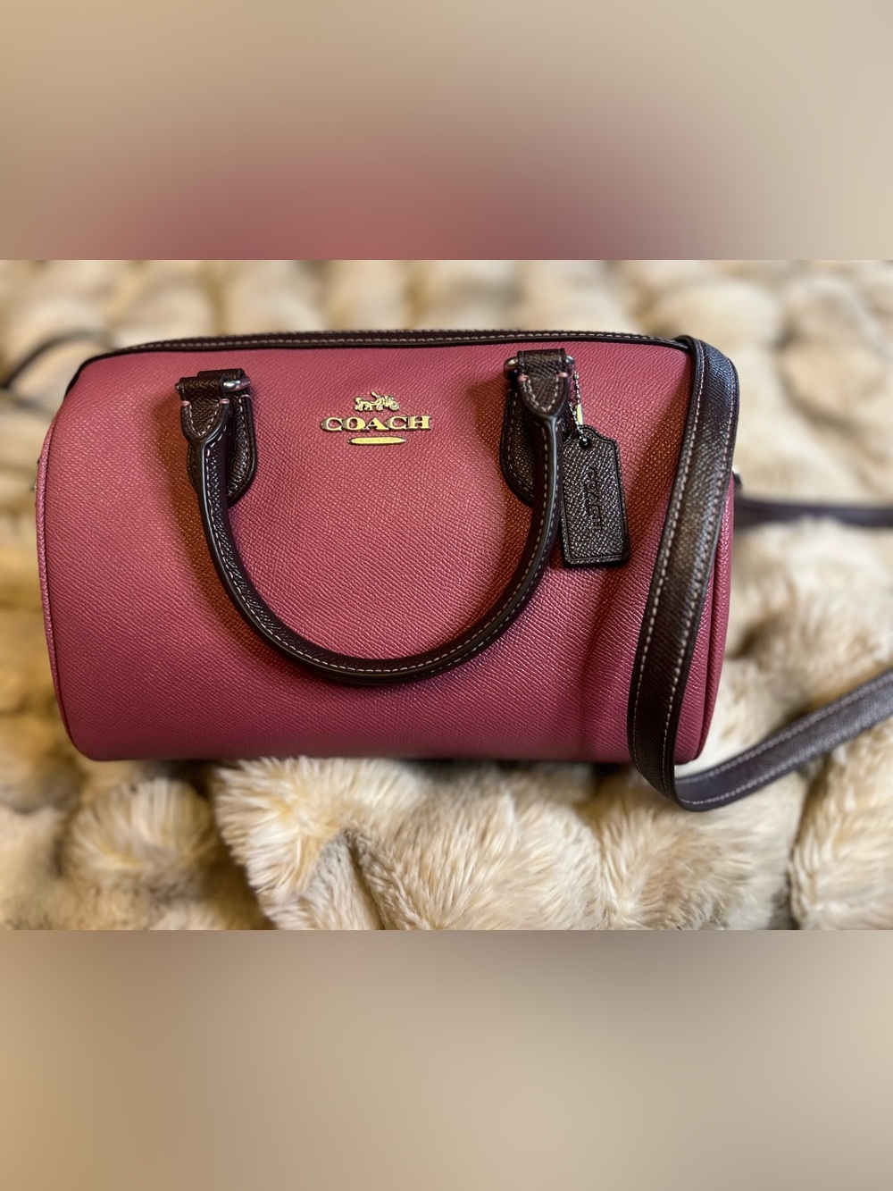 NWOT Coach Rowan Satchel in Raspberry Pink Multi (Retail $295)
